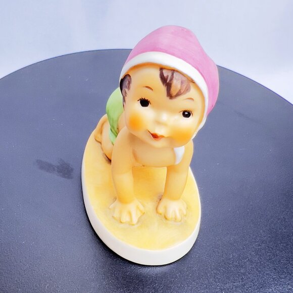 Goebel Beach Baby Vintage Figurine 10509-08 Porcelain W Germany Mid-Century - Picture 6 of 9